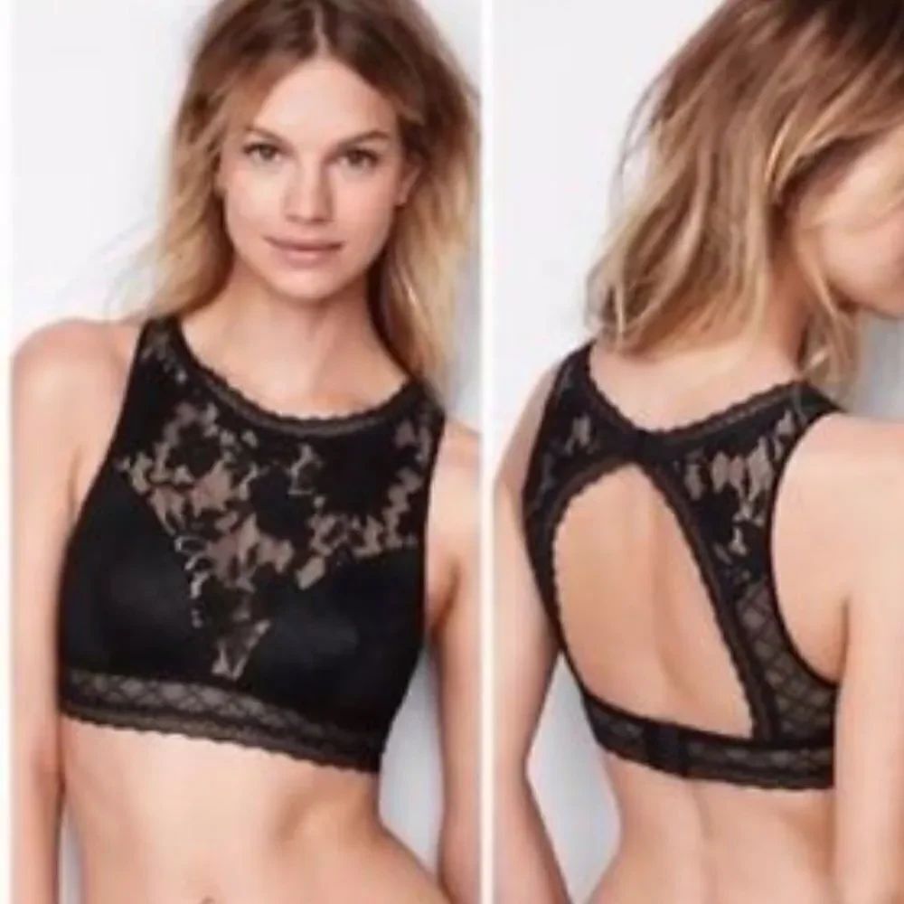 Victoria’s Secret floral lace high neck bralette